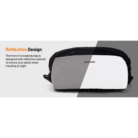 Oumurs 4L Reflective Crossbody Bag Sling Backpack For Motorcycle Men And Women Water-resistant 1680D Oxford Fabric Sling Bag Lightweight (Option: A)